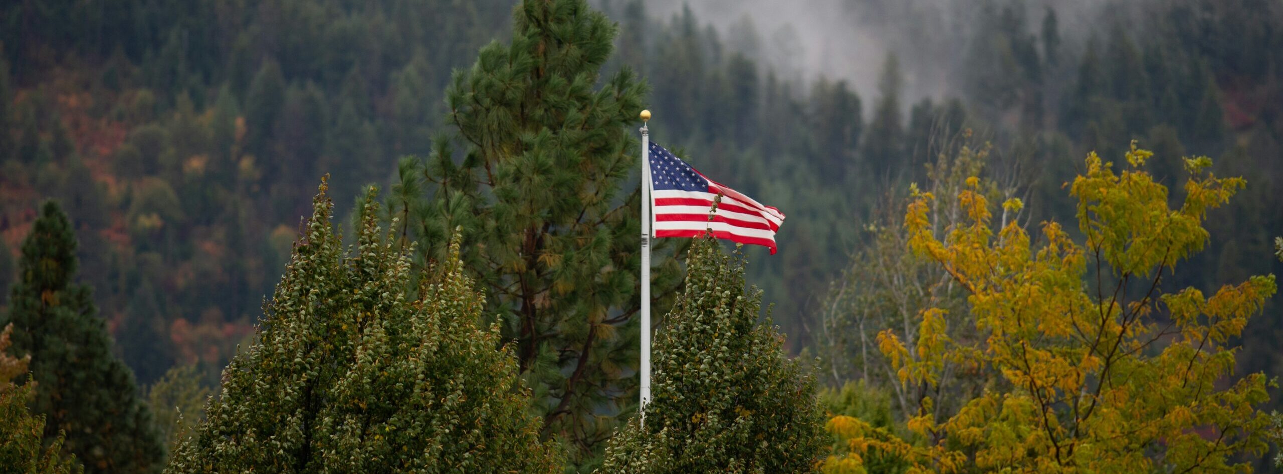 flag in mountains